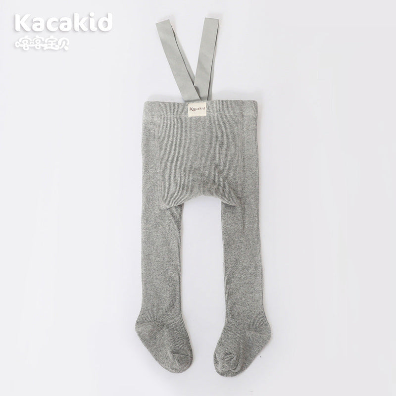 Babyleggings mit Trägern - Bequeme Strumpfhose für Babys-Hellgrau-0-12 Monate-Luzern Mode
