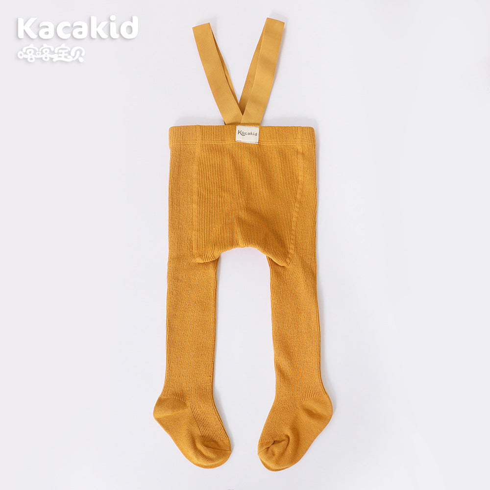 Babyleggings mit Trägern - Bequeme Strumpfhose für Babys-Orange-0-12 Monate-Luzern Mode