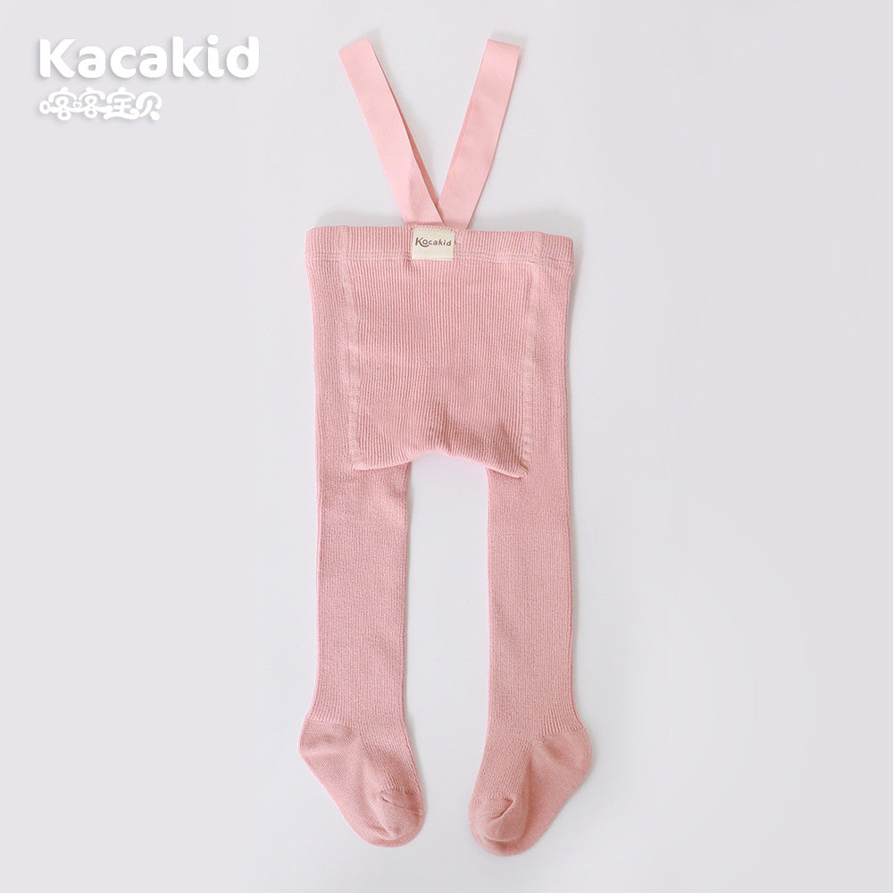 Babyleggings mit Trägern - Bequeme Strumpfhose für Babys-Rosa-0-12 Monate-Luzern Mode