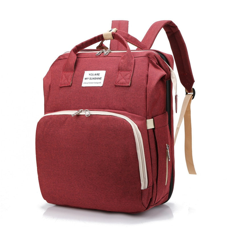Tragbares Babybett und Wickeltasche – Multifunktionaler Reise-Rucksack