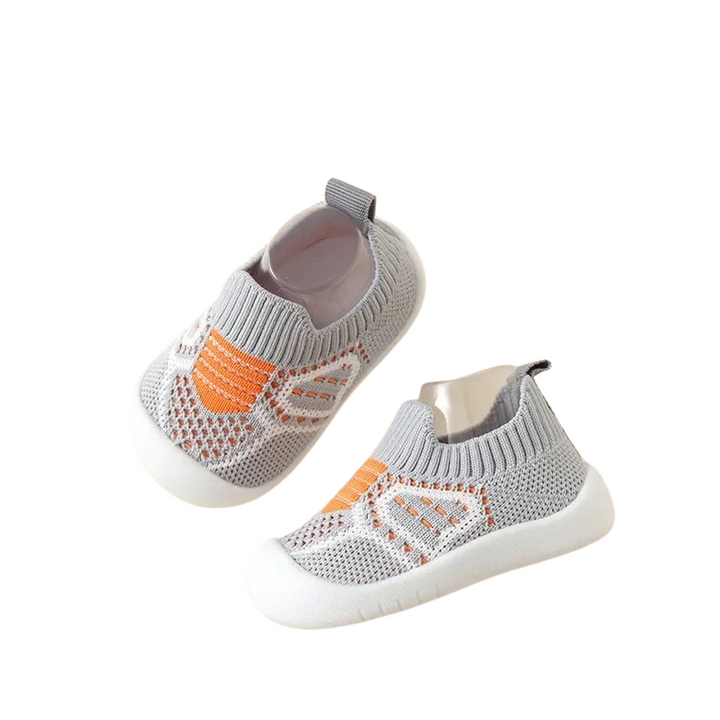 Babyschuhe rutschfest atmungsaktiv für Kleinkinder-6-9 Monate | 17/18-Grau-Luzern Mode
