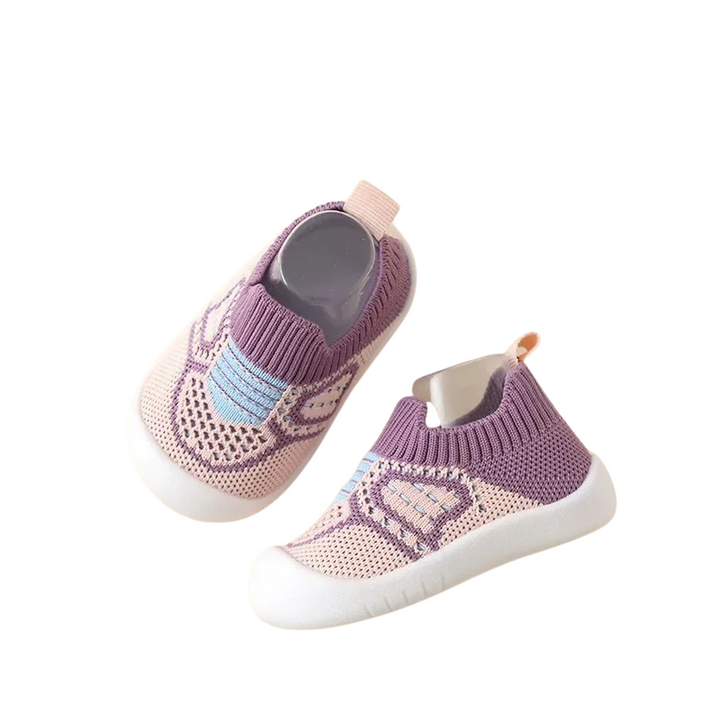 Babyschuhe rutschfest atmungsaktiv für Kleinkinder-6-9 Monate | 17/18-Lila-Luzern Mode