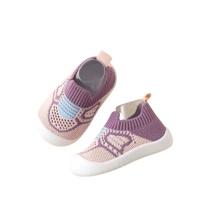 Babyschuhe rutschfest atmungsaktiv für Kleinkinder-6-9 Monate | 17/18-Lila-Luzern Mode