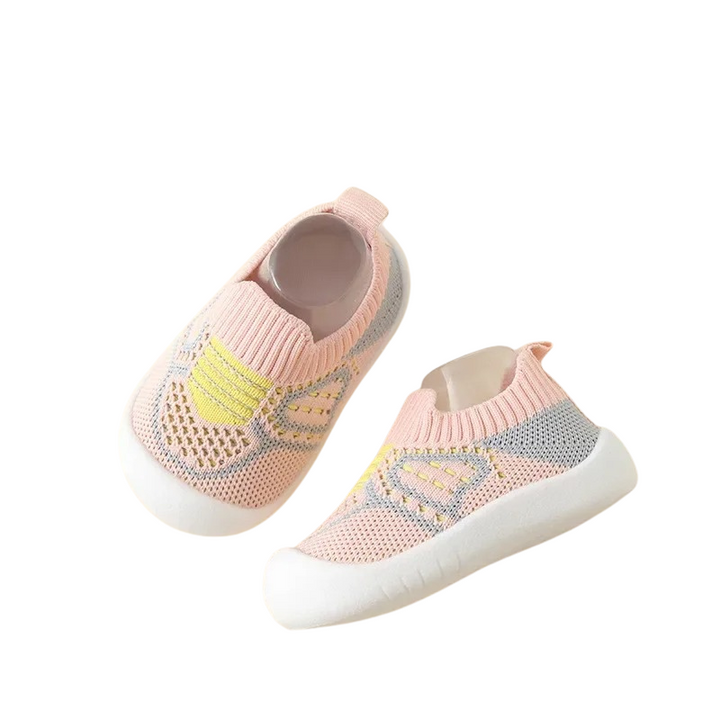 Babyschuhe rutschfest atmungsaktiv für Kleinkinder-6-9 Monate | 17/18-Rosa-Luzern Mode