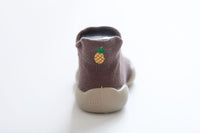 Babyschuhe | Flexibel | Gummi | Rutschfest | Süß | Tierdruck-Ananas-7 bis 12 Monate-Luzern Mode