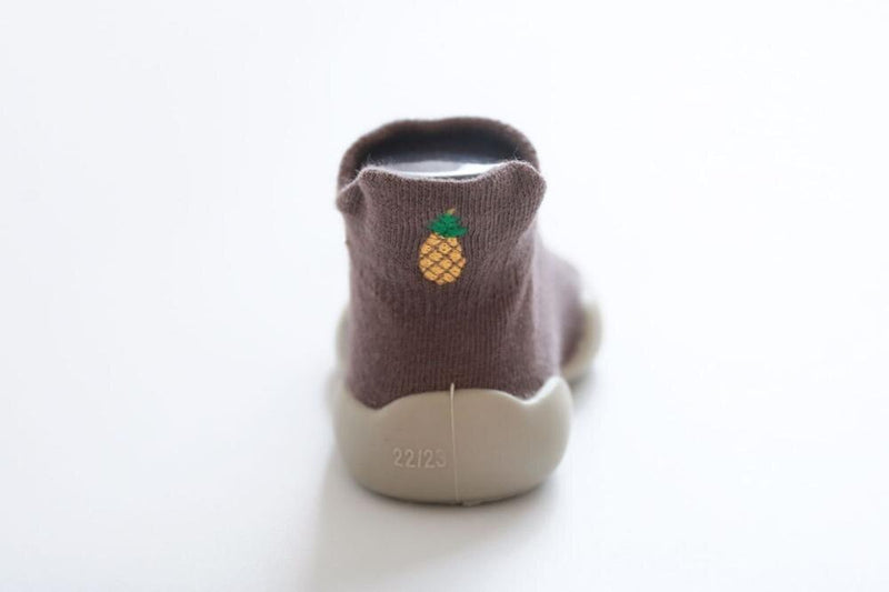 Babyschuhe | Flexibel | Gummi | Rutschfest | Süß | Tierdruck-Ananas-7 bis 12 Monate-Luzern Mode