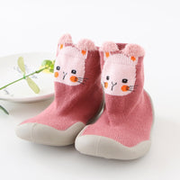 Babyschuhe | Flexibel | Gummi | Rutschfest | Süß | Tierdruck-Kat-7 bis 12 Monate-Luzern Mode