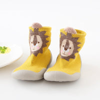 Babyschuhe | Flexibel | Gummi | Rutschfest | Süß | Tierdruck-Löwe-7 bis 12 Monate-Luzern Mode