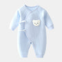 Baby Strampler mit Bärenmotiv - Weicher Baumwollanzug-Blau-Neugeboren-Luzern Mode
