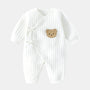 Baby Strampler mit Bärenmotiv - Weicher Baumwollanzug-Weiß-Neugeboren-Luzern Mode