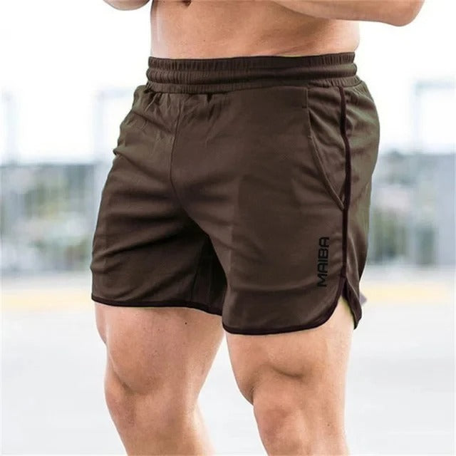 Herren Sportshorts für Fitness, Laufen und Training-Kaffee-M-Luzern Mode