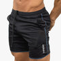 Herren Sportshorts für Fitness, Laufen und Training-Schwarzblau-M-Luzern Mode