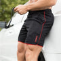 Herren Sportshorts für Fitness, Laufen und Training-Schwarzrot-M-Luzern Mode
