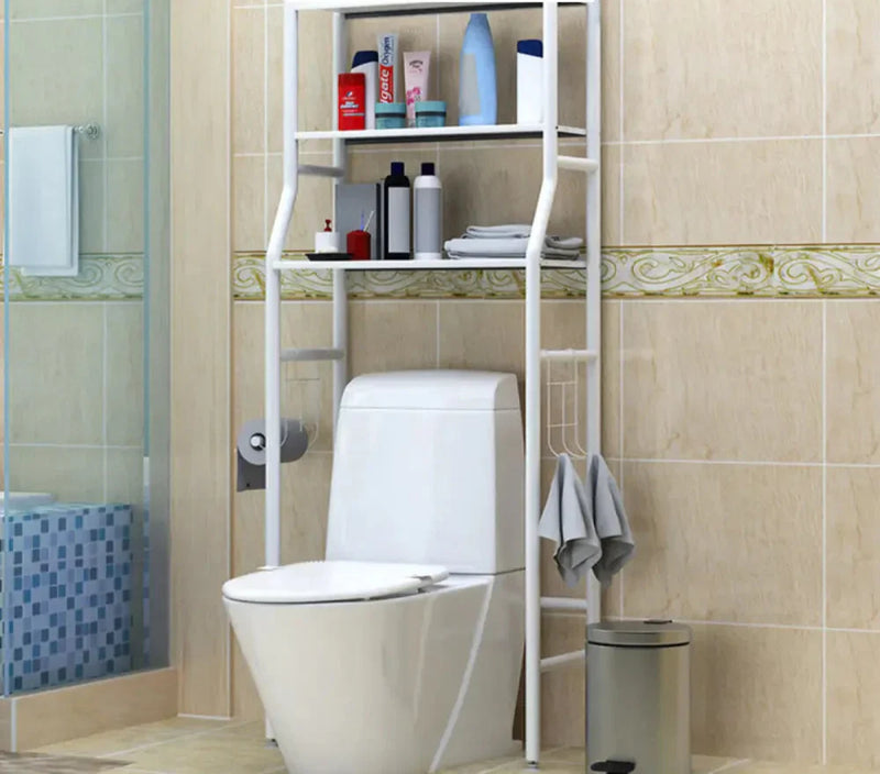 Badezimmerregal | 3 Ebenen | Weiß | Metall | Kunststoff | Platzsparend-Luzern Mode