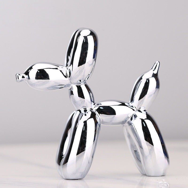 Ballonhund Figur | Metallisch Stilvoll Kunstharz Langlebig Einzigartig Geschenk-Hellgrau-Luzern Mode