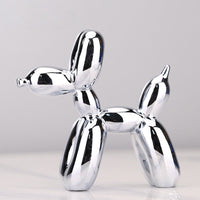 Ballonhund Figur | Metallisch Stilvoll Kunstharz Langlebig Einzigartig Geschenk-Hellgrau-Luzern Mode