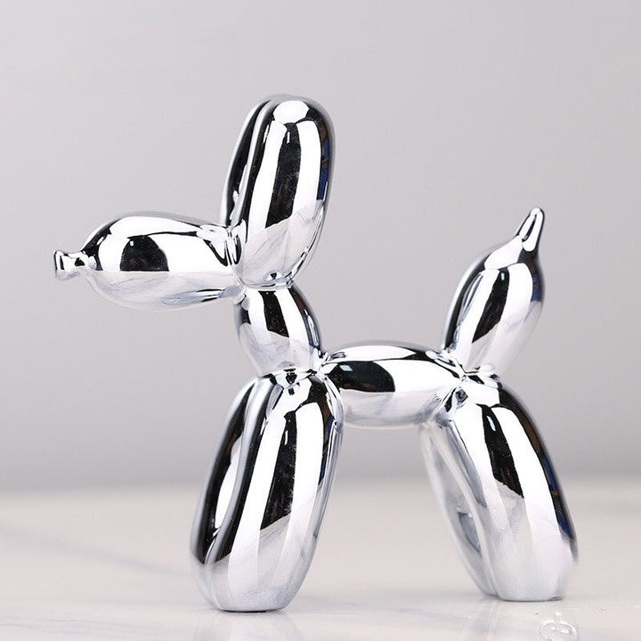 Ballonhund Figur | Metallisch Stilvoll Kunstharz Langlebig Einzigartig Geschenk-Hellgrau-Luzern Mode