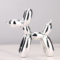 Ballonhund Figur | Metallisch Stilvoll Kunstharz Langlebig Einzigartig Geschenk-Silber-Luzern Mode