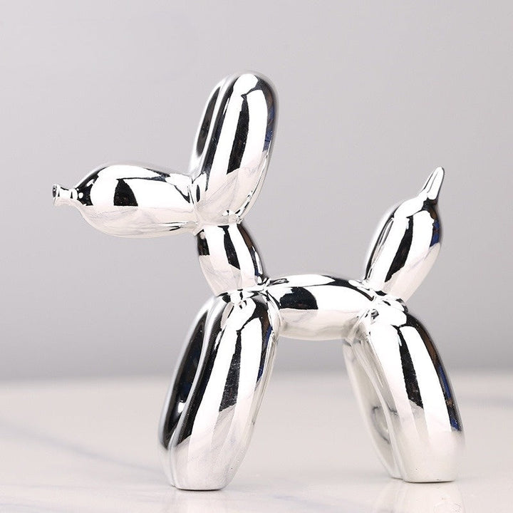 Ballonhund Figur | Metallisch Stilvoll Kunstharz Langlebig Einzigartig Geschenk-Silber-Luzern Mode