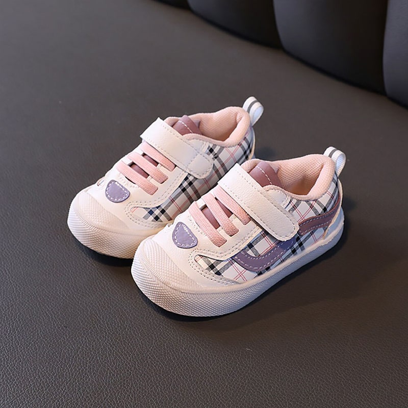 Babysneakers | Barfuß | Orthopädisch | Rutschfeste Sohle | Flexibel-Rosa-18.5-Luzern Mode