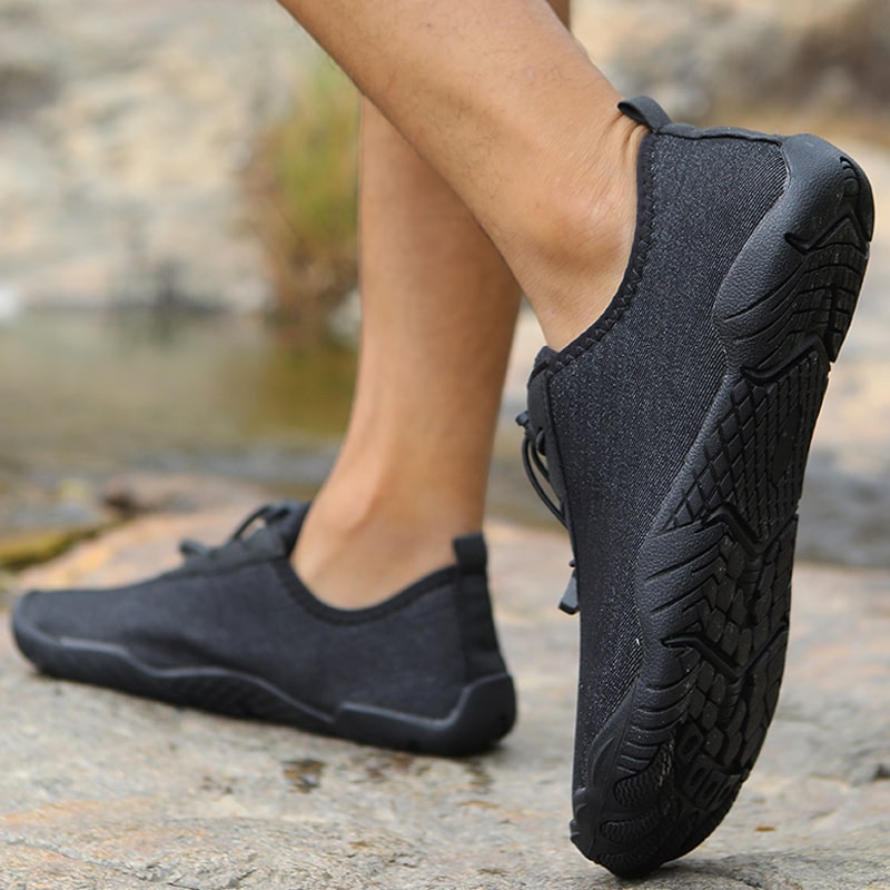 Unisex Barfuß-Sportschuhe | Rutschfester Sohle | Stretch | Mesh -Schwarz-36-Luzern Mode
