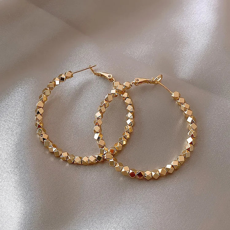 Ring-Ohrringe | Creolen Auffällig Einzigartig Langlebig Silber Gold Stilvoll-Gold-Luzern Mode