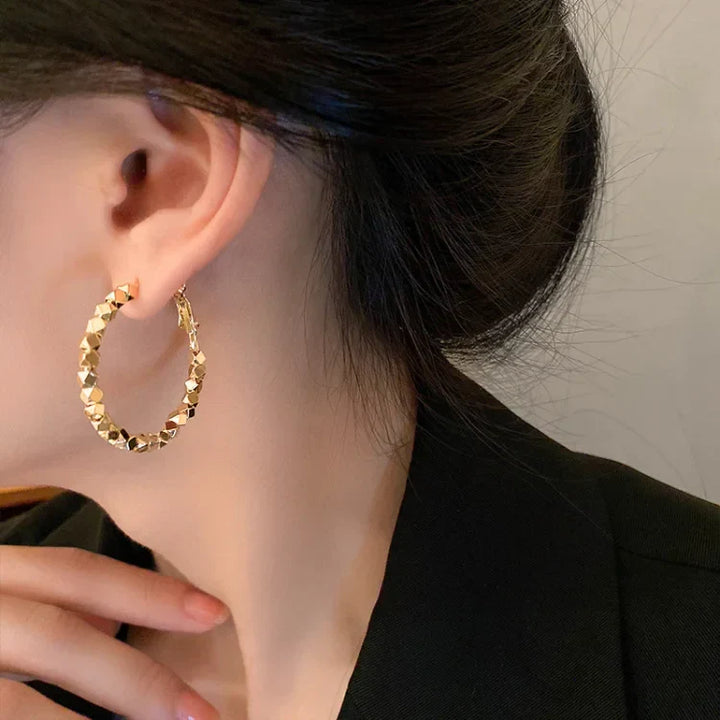 Ring-Ohrringe | Creolen Auffällig Einzigartig Langlebig Silber Gold Stilvoll-Luzern Mode