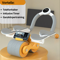 Bauchmuskeltrainer | Roller Telefonhalter Effektiv Leicht Kompakt-Orange mit Timer-Luzern Mode