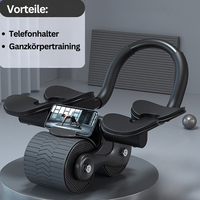 Bauchmuskeltrainer | Roller Telefonhalter Effektiv Leicht Kompakt-Schwarz-Luzern Mode