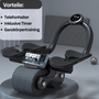 Bauchmuskeltrainer | Roller Telefonhalter Effektiv Leicht Kompakt-Schwarz mit Timer-Luzern Mode