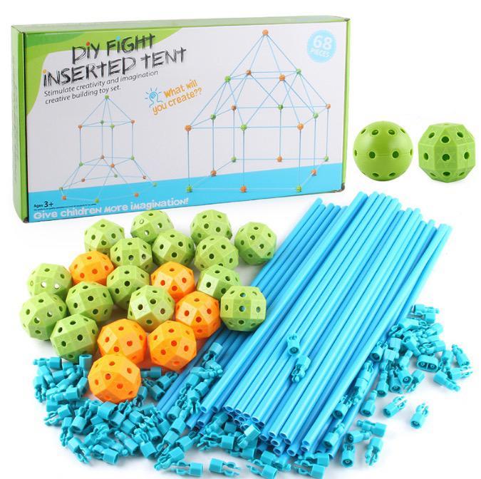 Zelt-Bauset | Interaktiv Kreativ Robust Langlebig Vielseitig Sicher-68 Teile-Luzern Mode