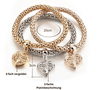 Armbandset | 3-teilig Anhänger Gold Silber Roségold Stilvoll Lebensbaum-Luzern Mode