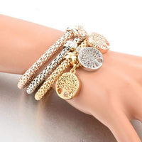 Armbandset | 3-teilig Anhänger Gold Silber Roségold Stilvoll Lebensbaum-Luzern Mode