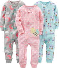Dreiteiliges Baby Strampler Set mit Tier- und Auto-Motiven-Ballerina/Mond/Biene-6-9 Monate-Luzern Mode