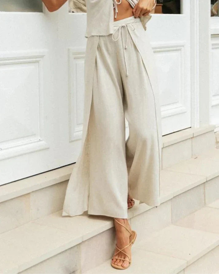 Zweiteiler Damen Baumwolle bequem | Rundhals Shirt Set | Homewear Outfit-Luzern Mode