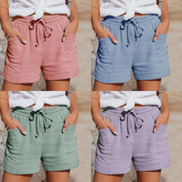 Damen Baumwoll-Shorts Set mit Taschen, Sommermode-Luzern Mode