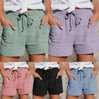 Damen Baumwoll-Shorts Set mit Taschen, Sommermode-Luzern Mode
