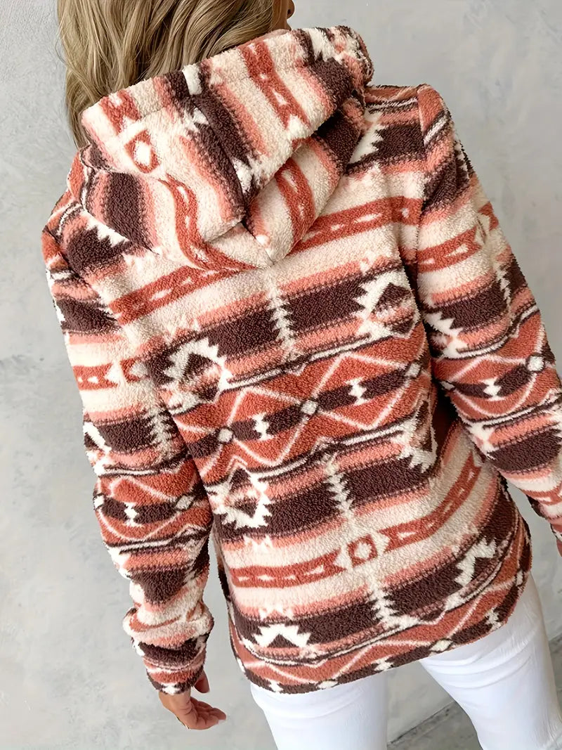 Damen Teddy-Weste mit Aztekenmuster – Nayeli