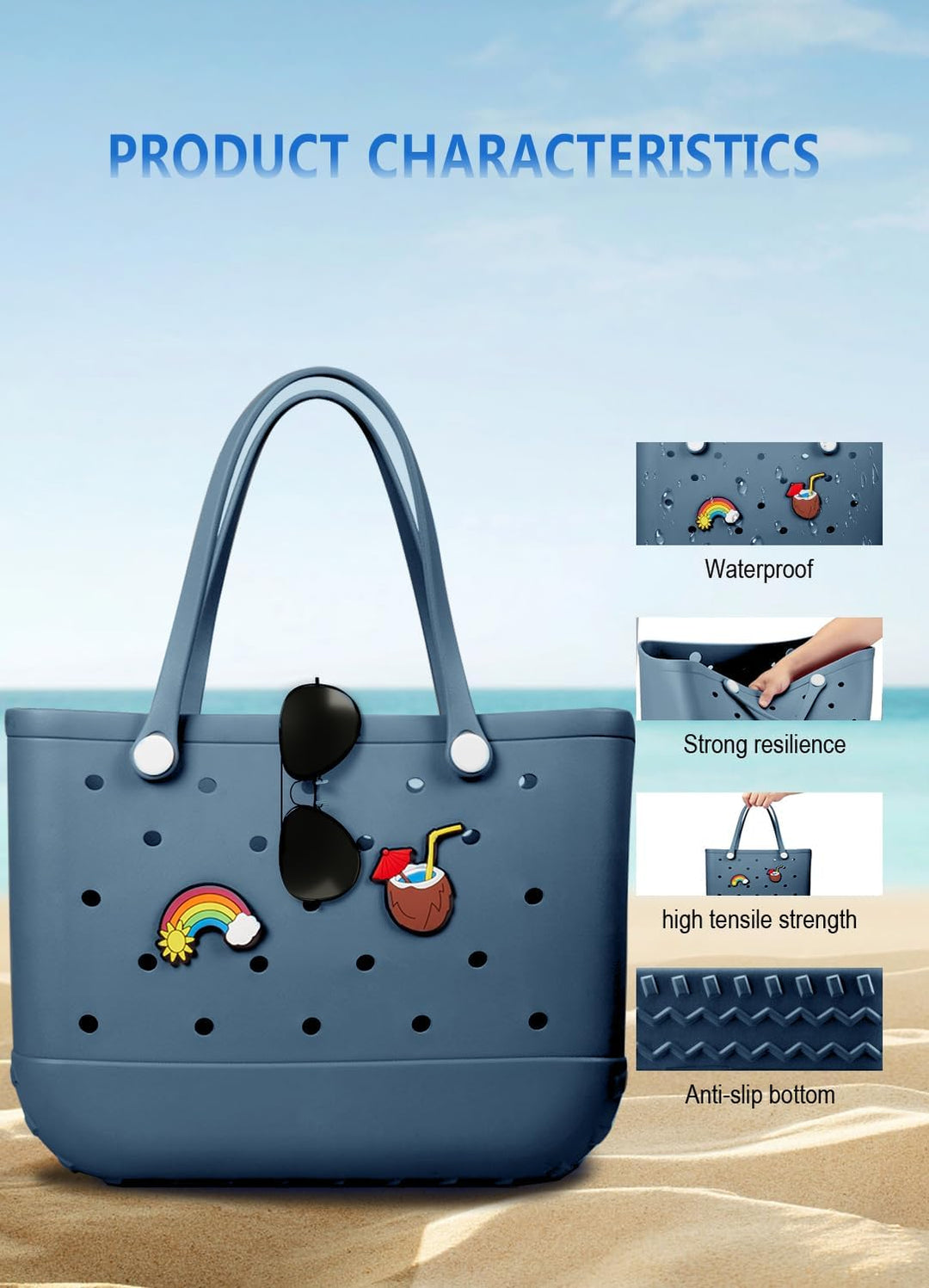 Wasserdichte EVA-Strandtasche – Große & Waschbare Tragetasche für den Herbstspaziergang draußen
