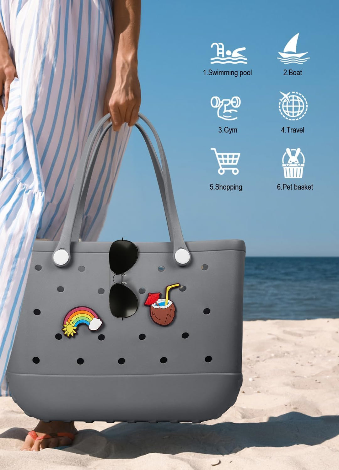 Wasserdichte EVA-Strandtasche – Große & Waschbare Tragetasche für den Herbstspaziergang draußen