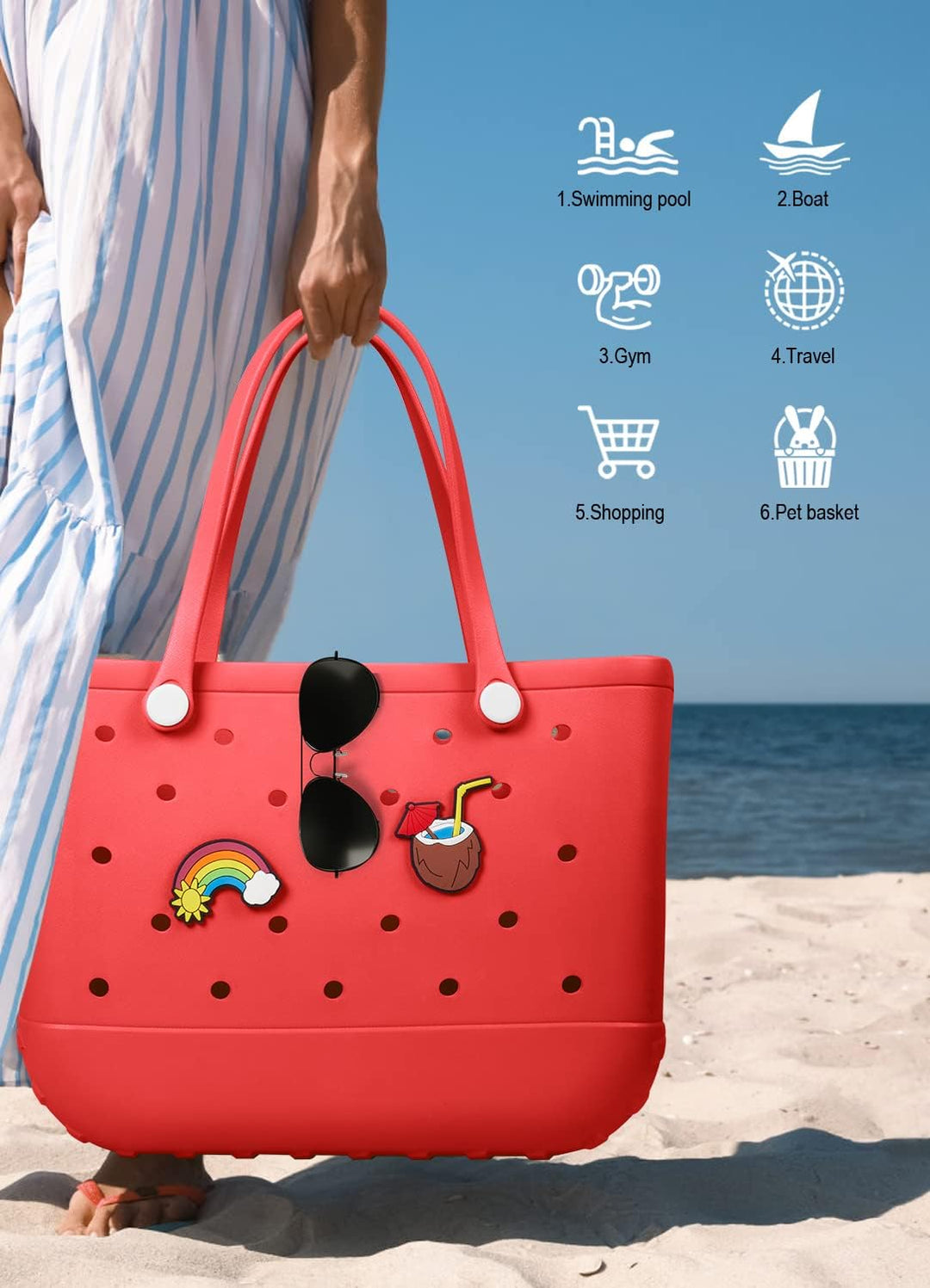Wasserdichte EVA-Strandtasche – Große & Waschbare Tragetasche für den Herbstspaziergang draußen