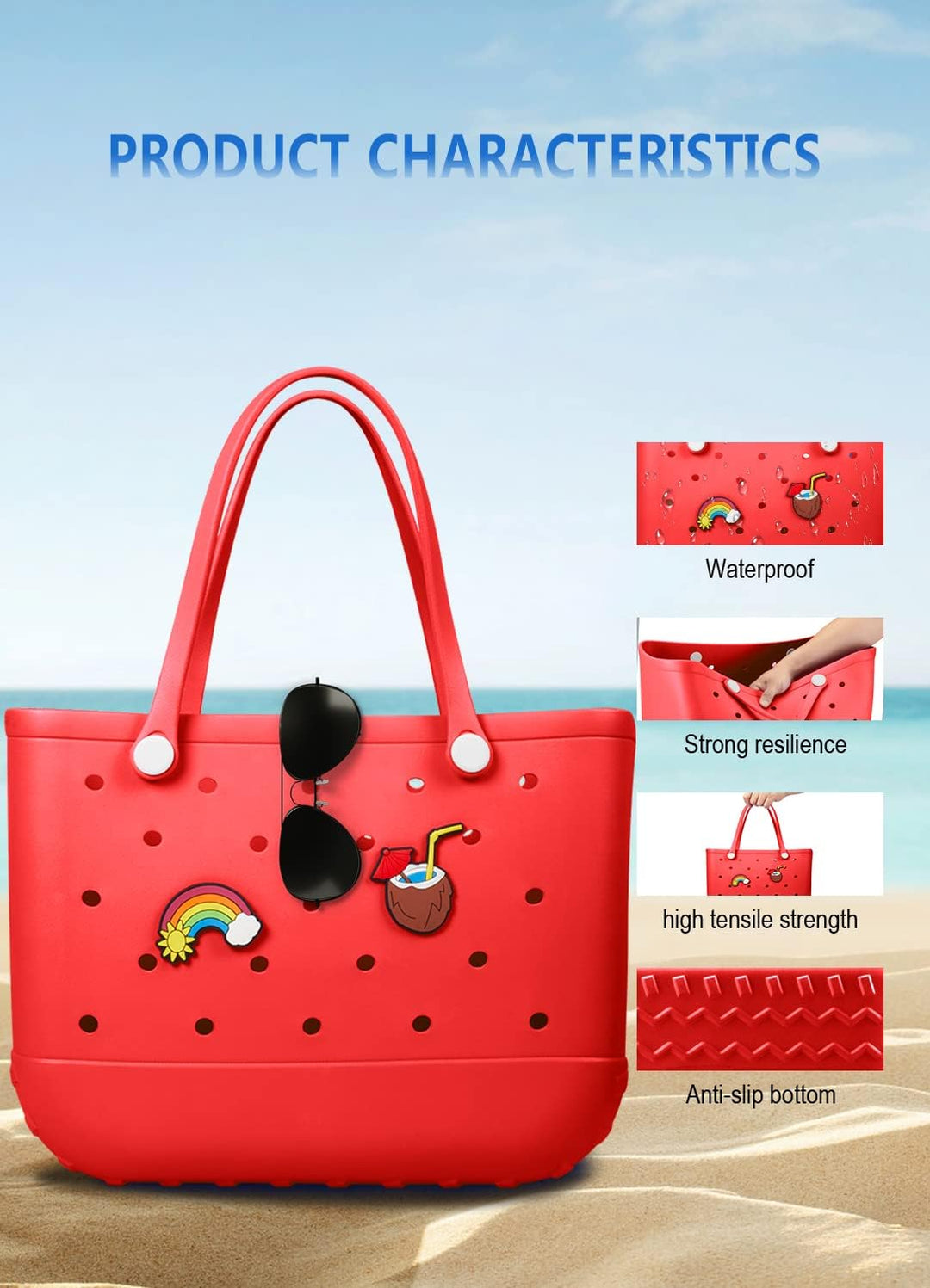Wasserdichte EVA-Strandtasche – Große & Waschbare Tragetasche für den Herbstspaziergang draußen