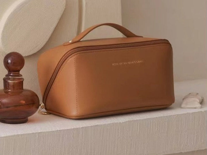 Kosmetiktasche Reiseorganizer für Damen mit Reißverschluss-Braun + Braun-Luzern Mode