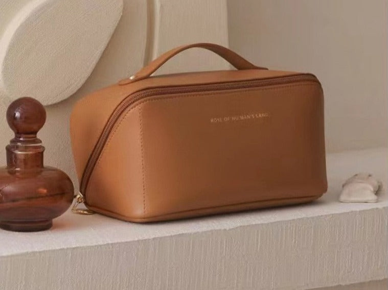Kosmetiktasche Reiseorganizer für Damen mit Reißverschluss-Braun + Braun-Luzern Mode