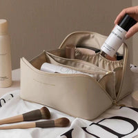 Kosmetiktasche Reiseorganizer für Damen mit Reißverschluss-Weiß + Weiß-Luzern Mode