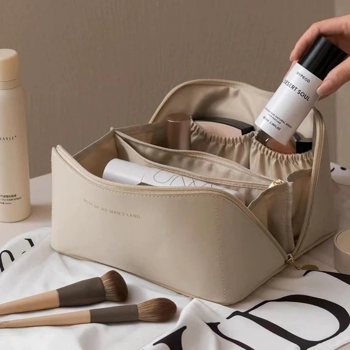 Kosmetiktasche Reiseorganizer für Damen mit Reißverschluss-Weiß + Weiß-Luzern Mode