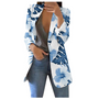Damen Blazer mit Blumenmuster - Eleganter Freizeitlook-Blau-S-Luzern Mode