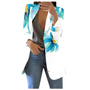 Damen Blazer mit Blumenmuster - Eleganter Freizeitlook-Blau-Weiß-S-Luzern Mode