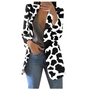 Damen Blazer mit Blumenmuster - Eleganter Freizeitlook-Schwarz-Weiß-S-Luzern Mode