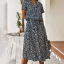 Bedrucktes V-Ausschnitt Kleid – Marielle